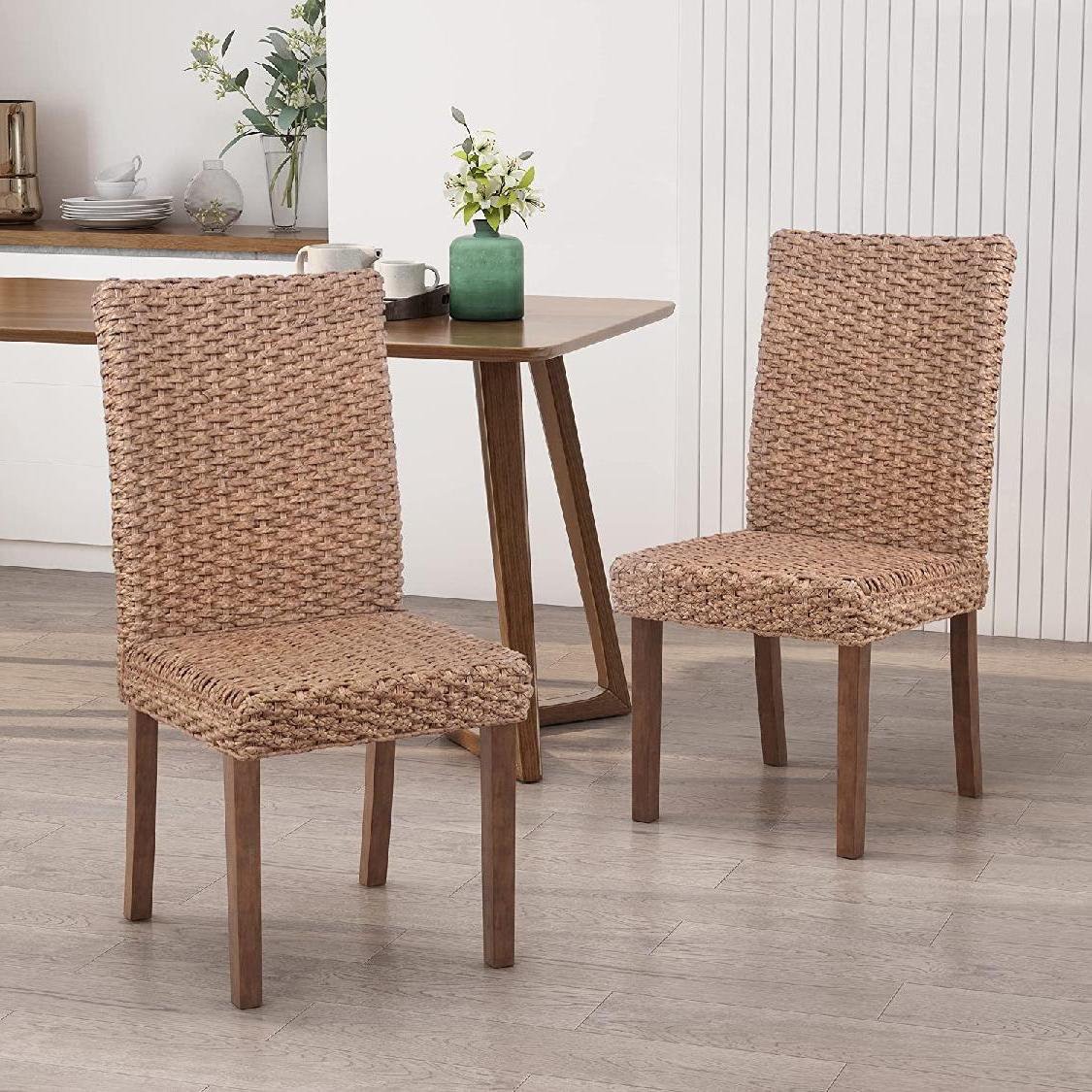 Bayou Breeze Willfried Wicker Parsons Chair in Light Brown Wayfair