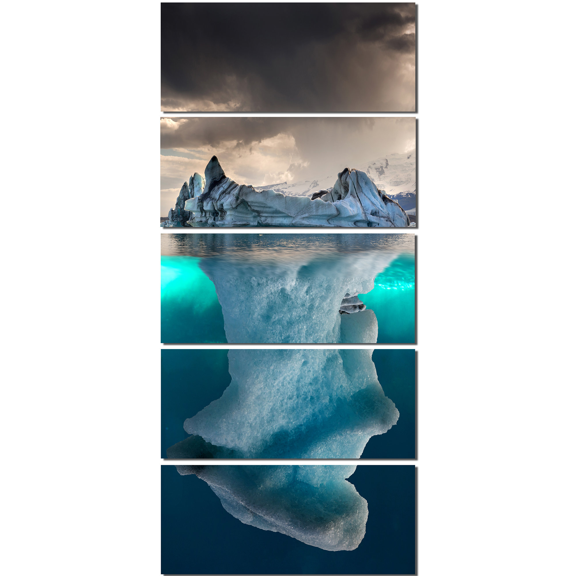 Ebern Designs Large Iceberg In Sea 5 Piece Wall Art On Wrapped Canvas Set Reviews Wayfair Ca
