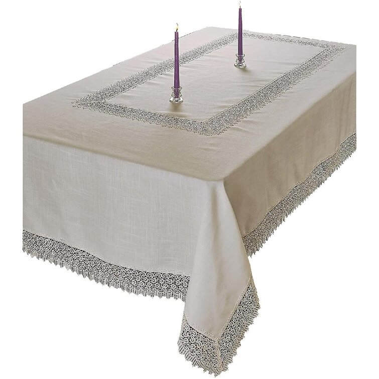 oblong 72" x 144" Handmade Crochet Lace Tablecloth  COLOR white  100 % COTTON 