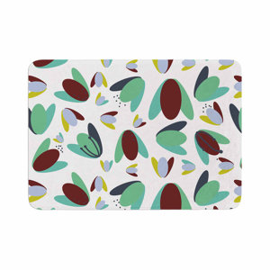 Love Midge 70s Floral Geometric Floral Memory Foam Bath Rug