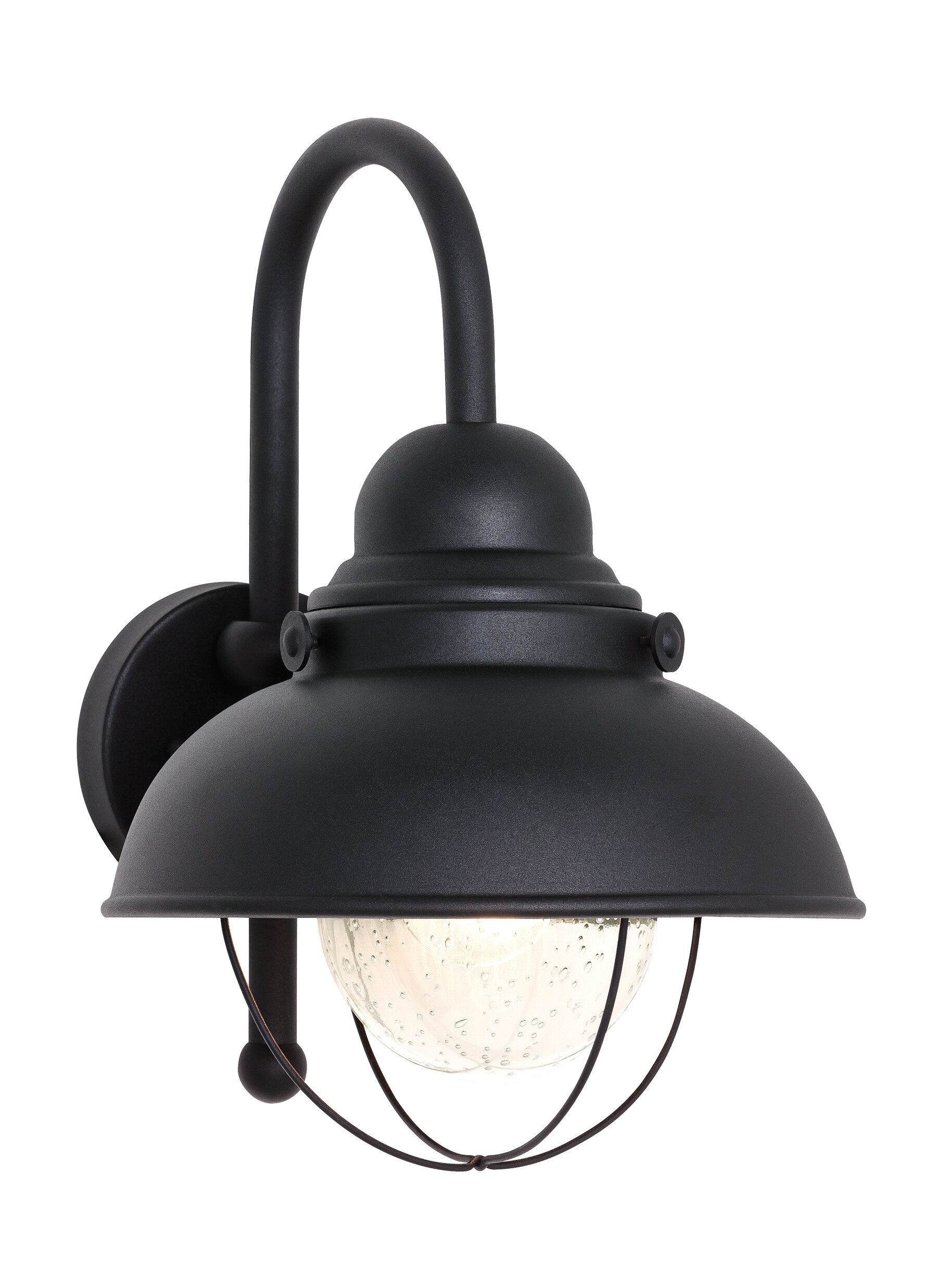 Details about   Outdoor Wall Lantern Sconce Light Black Seeded Glass Lighting Porch Patio Decor 