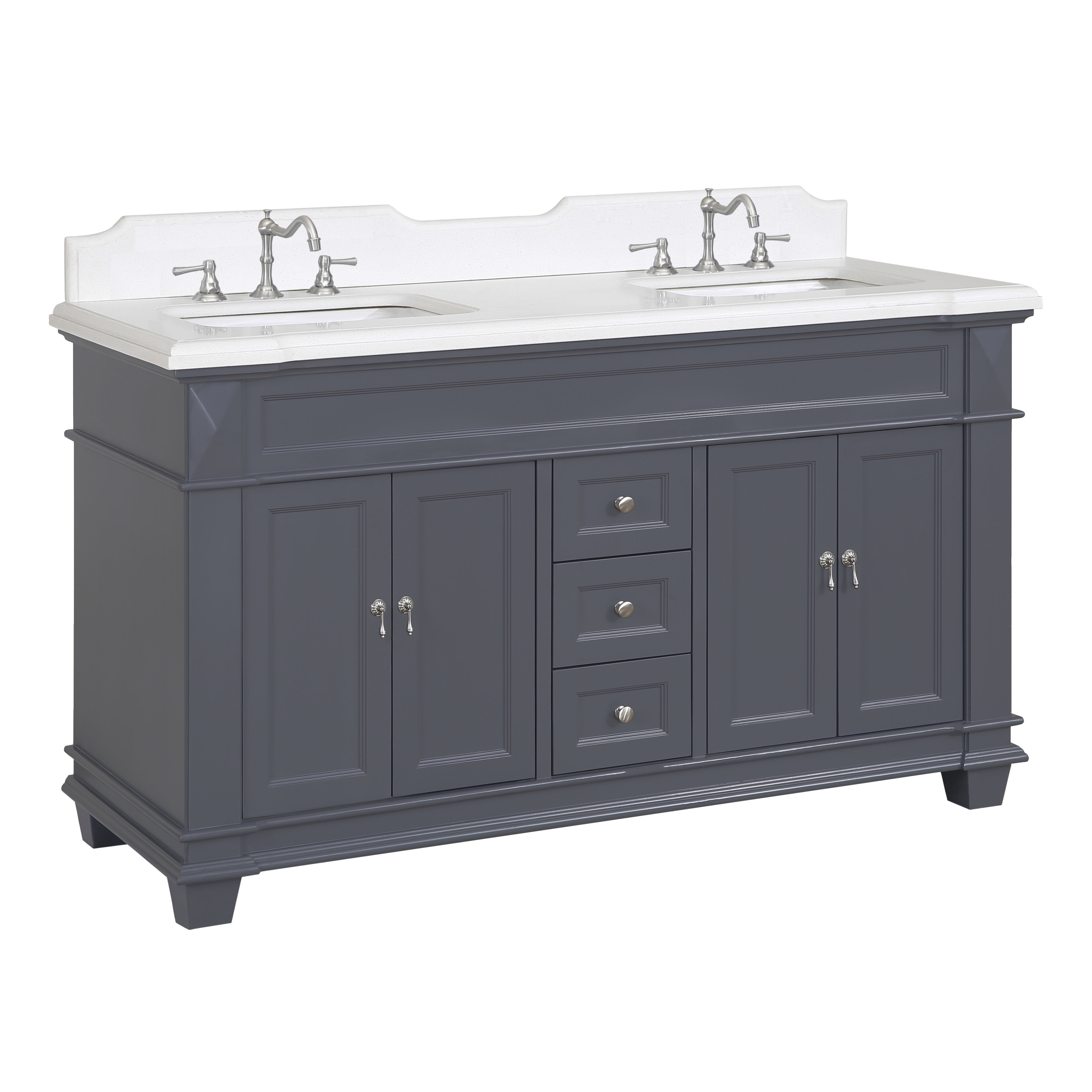 Carrara Charcoal Gray Katherine 42 Inch Bathroom Vanity Includes Charcoal Gray Cabinet With Authentic Italian Carrara Marble Countertop And White Ceramic Sink Bathroom Fixtures Bathroom Sink Vanities Accessories