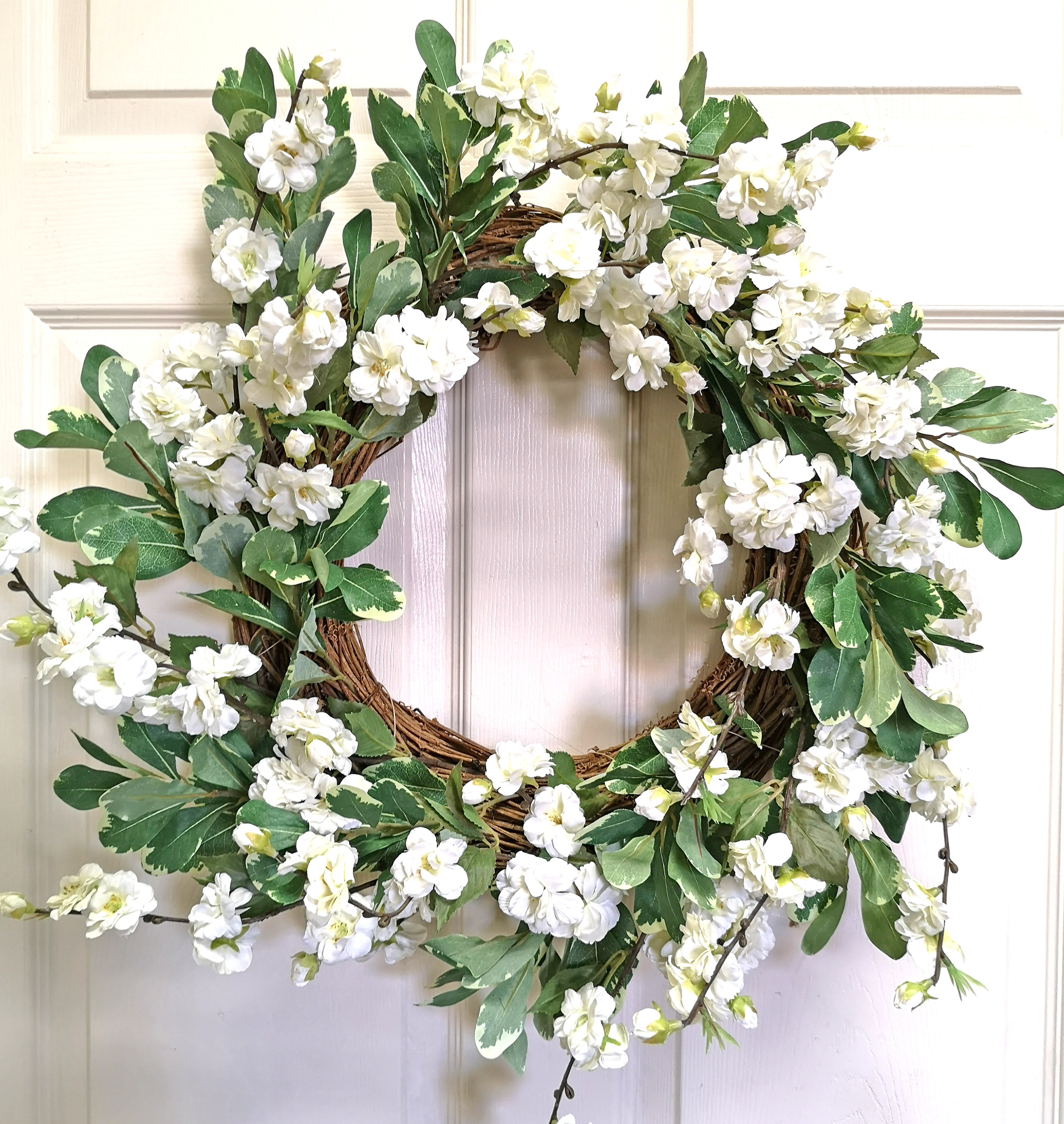 Primrue Handcrafted Faux Cherry Blossom Silk 22'' Wreath & Reviews