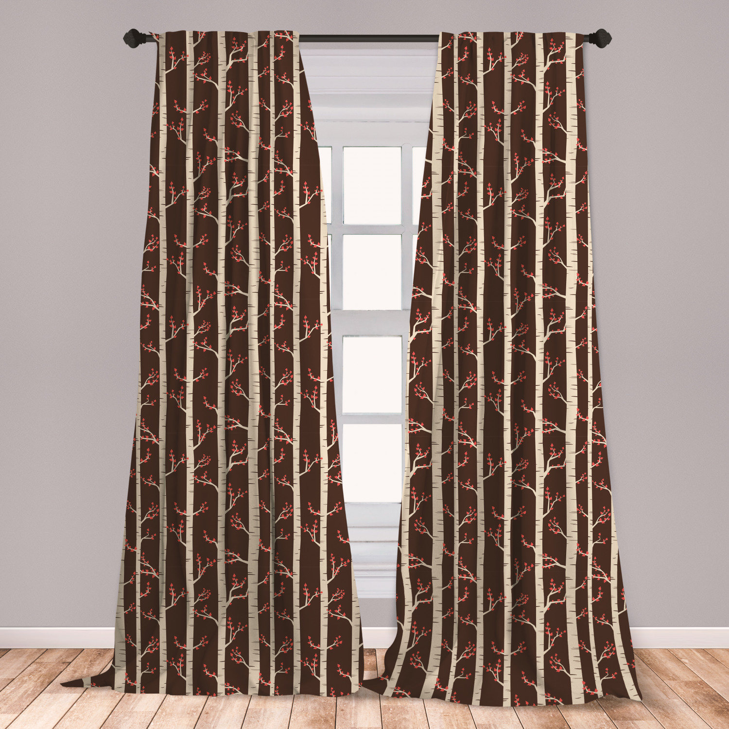 East Urban Home Ambesonne Forest Window Curtains Abstract Pattern