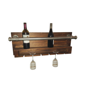 Industrial 2 Bottle Wall Mounted Wine Rack by Tr..