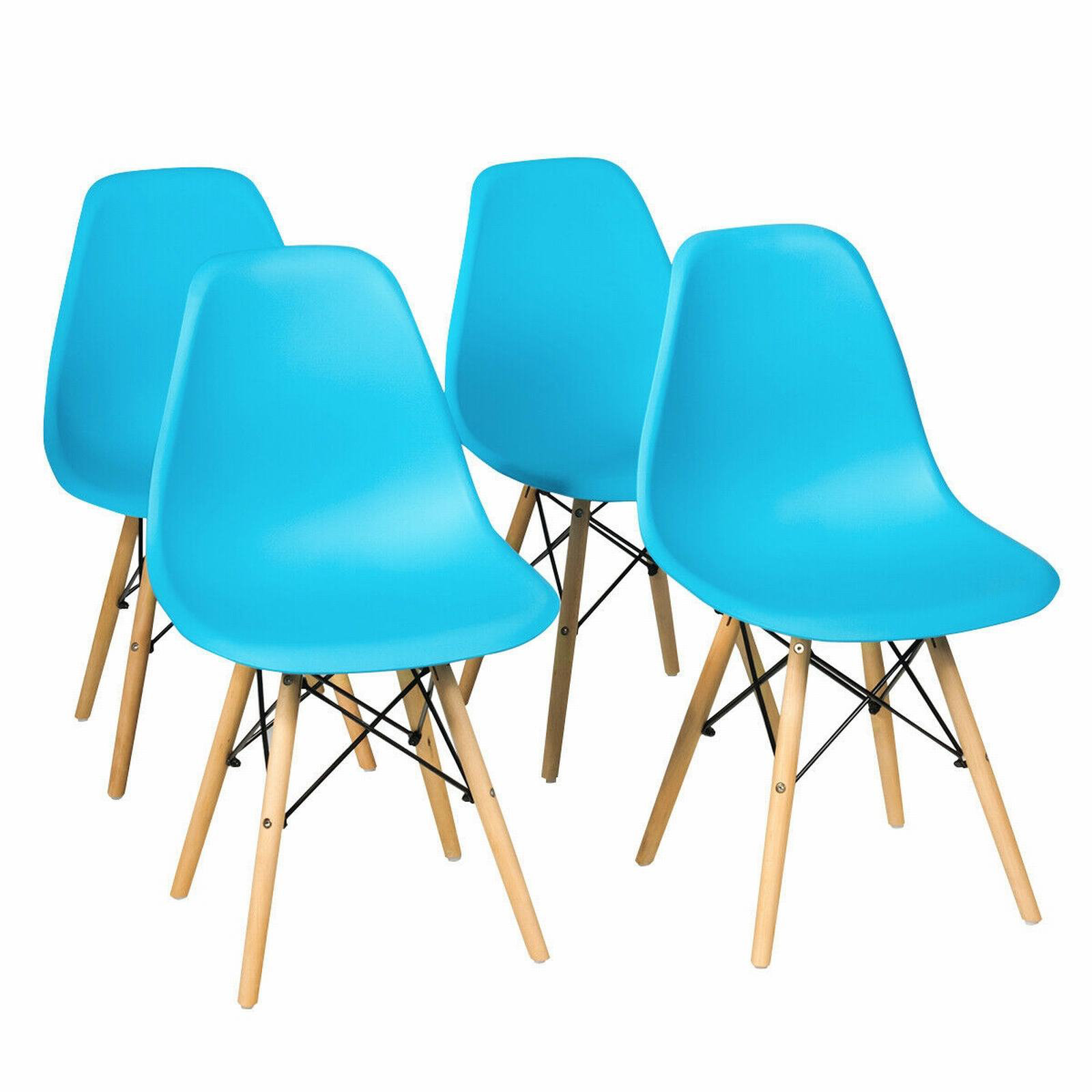 Corrigan Studio Set Of 4 Mid Century Modern Dining Chairs With Wooden Legs Wayfair