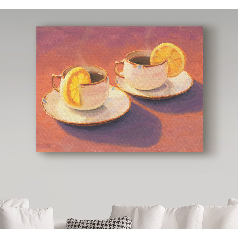 Trademark Art Tea Cups Acrylic Painting Print On Wrapped Canvas