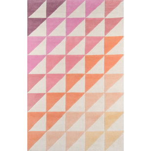 Modern Contemporary Triangle Rug Allmodern Agatha Side Hand Tufted Pink Brown Area Rug