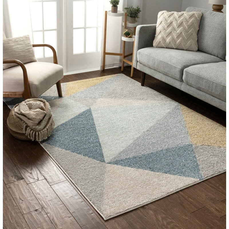 Well Woven Mystic Modern Vintage Geometric Gold Gray Area Rug Reviews Wayfair