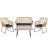 Sighni 4 Seater Rattan Conversation Set