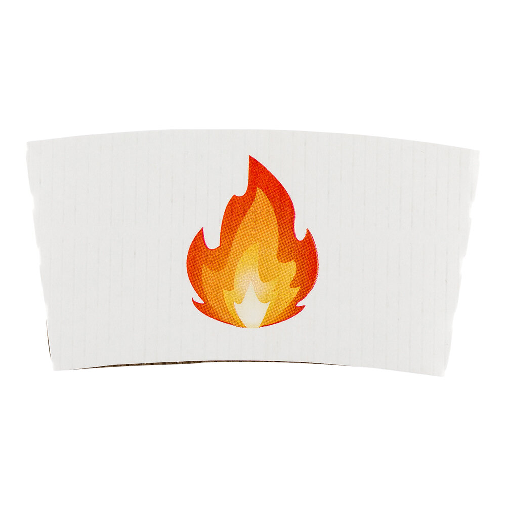 Restaurantware Restpresso Fire Emoji Coffee Cup Sleeve Basic Paper Disposable Straws And Drink 7608