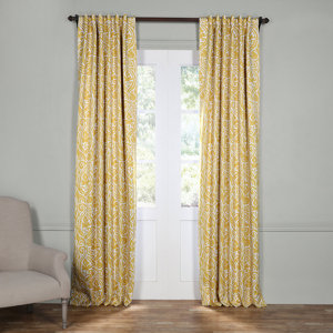 Adelaide Damask Blackout Thermal Rod Pocket Single Curtain Panel