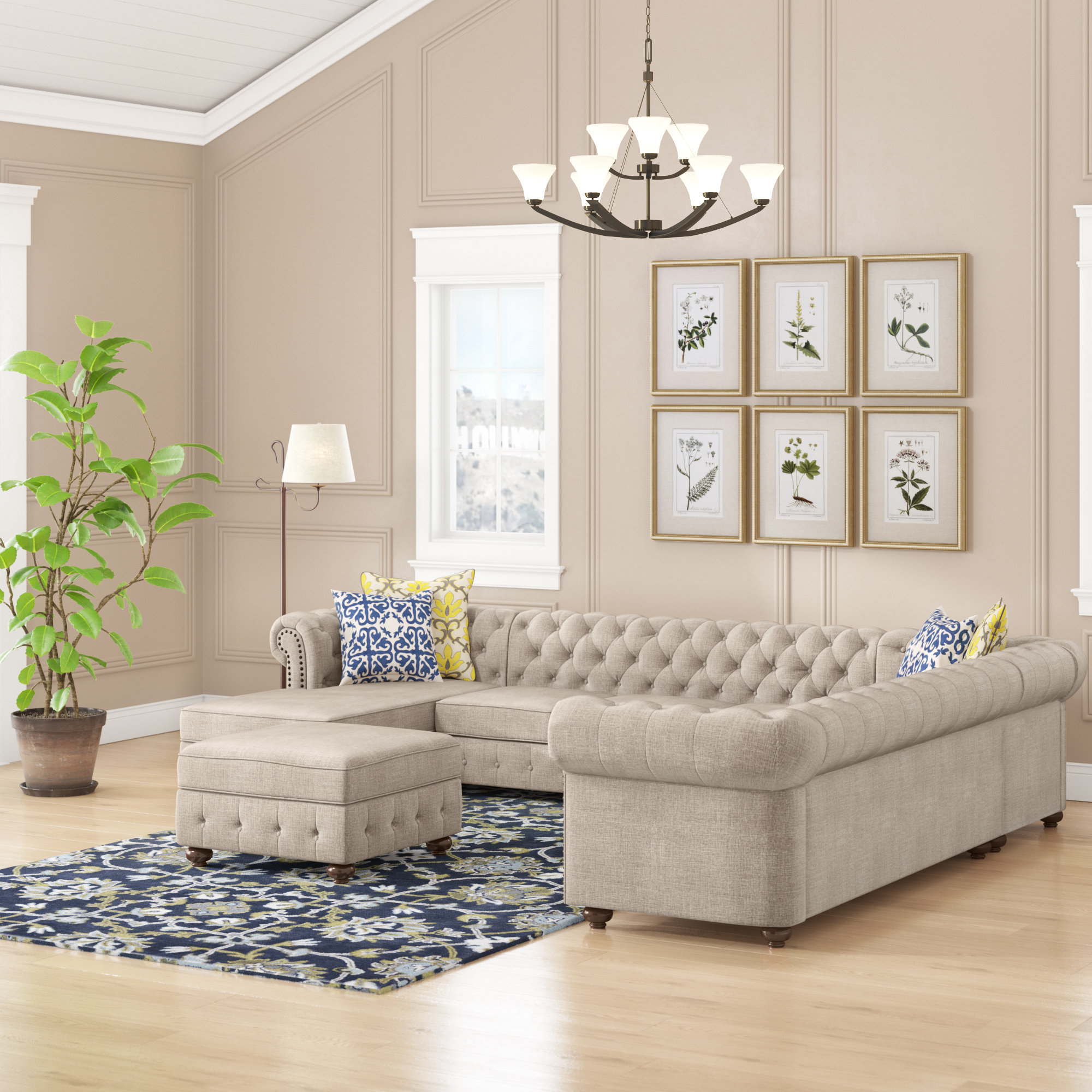 Alcott Hill Schooley 133 75 Wide Right Hand Facing Modular Corner Sectional With Ottoman Reviews Wayfair Ca