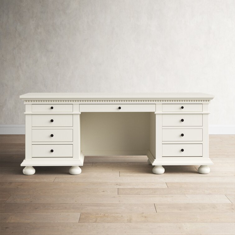 solid white wood desk