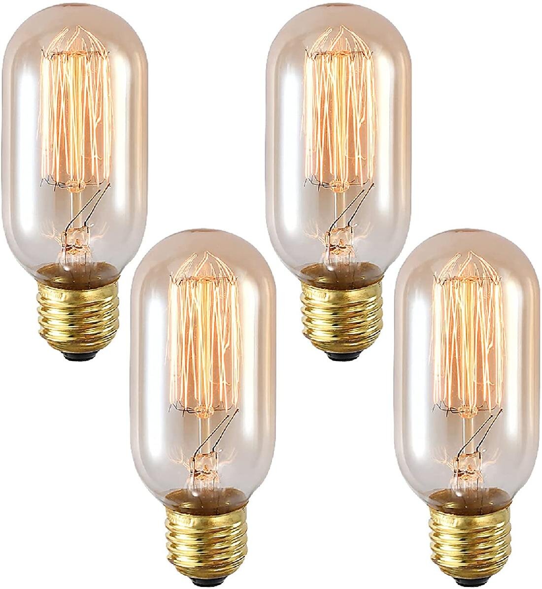 4 pack Simple Vintage A19 Edison Light Bulb E26 40W 120V Antique Retro Clear 