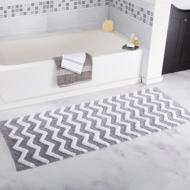 The Twillery Co Doyle Chevron Cotton Bath Mat Reviews Wayfair