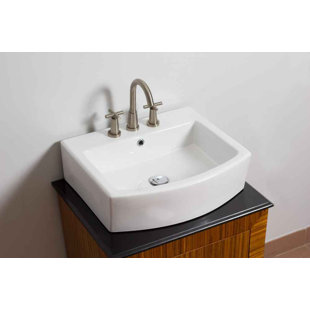 Go to store & view more images American Imaginations Ceramic Rectangular Bathroom Sink with Faucet and Overflow