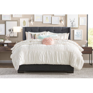 Go to store & view more images Ivy Bronx Doucet Wingback Upholstered Platform Bed