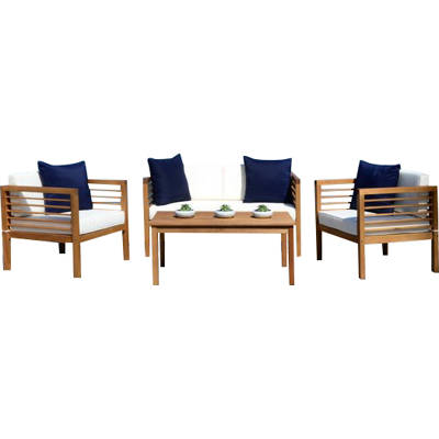 Elmhurst 4 Piece Sofa Seating Group With Cushions Reviews