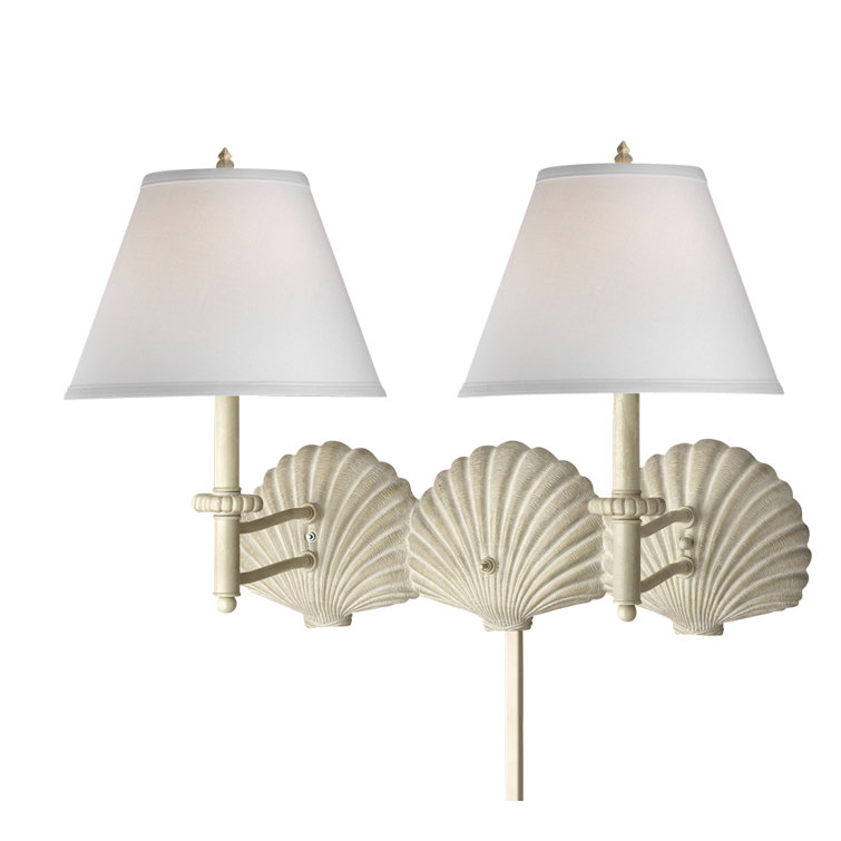Medallion Lighting 2 Light Plug In Antique White Armed Sconce Wayfair