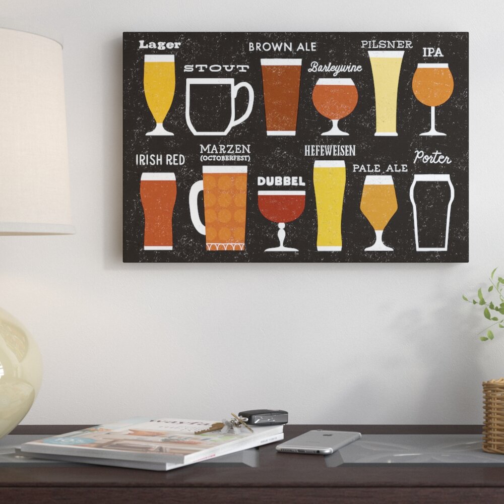 East Urban Home Craft Beer List Graphic Art On Wrapped Canvas