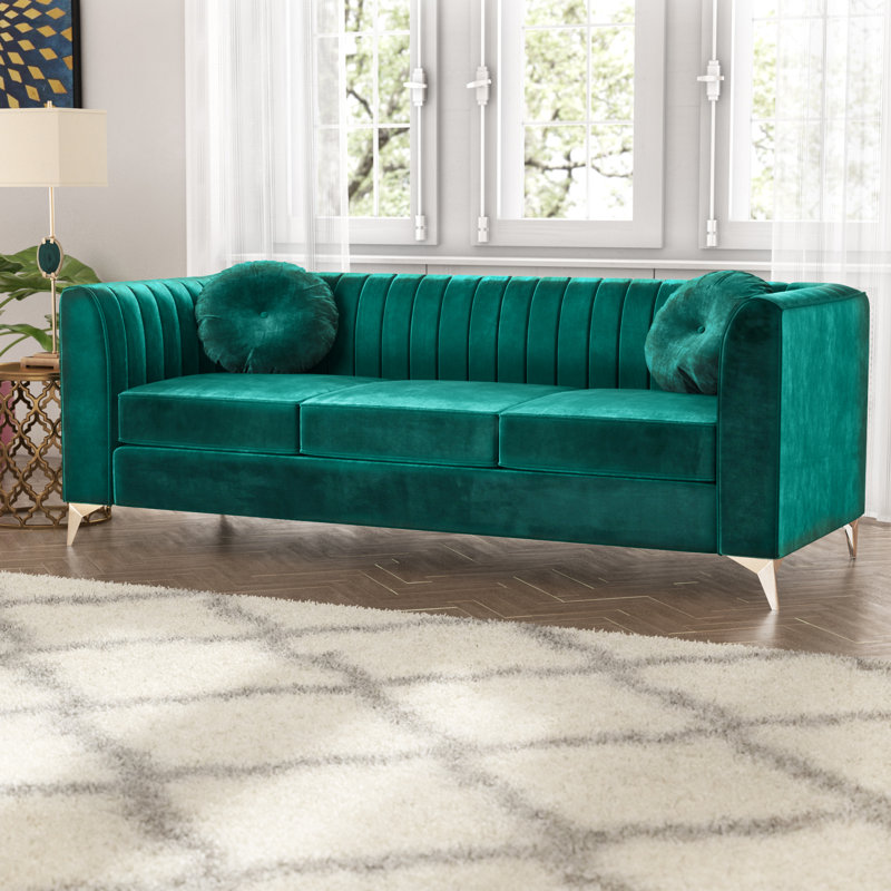 Mercer41 Aadvik Velvet Chesterfield 72 Sofa Reviews Wayfair Mercer41 Aadvik Velvet Chesterfield 72