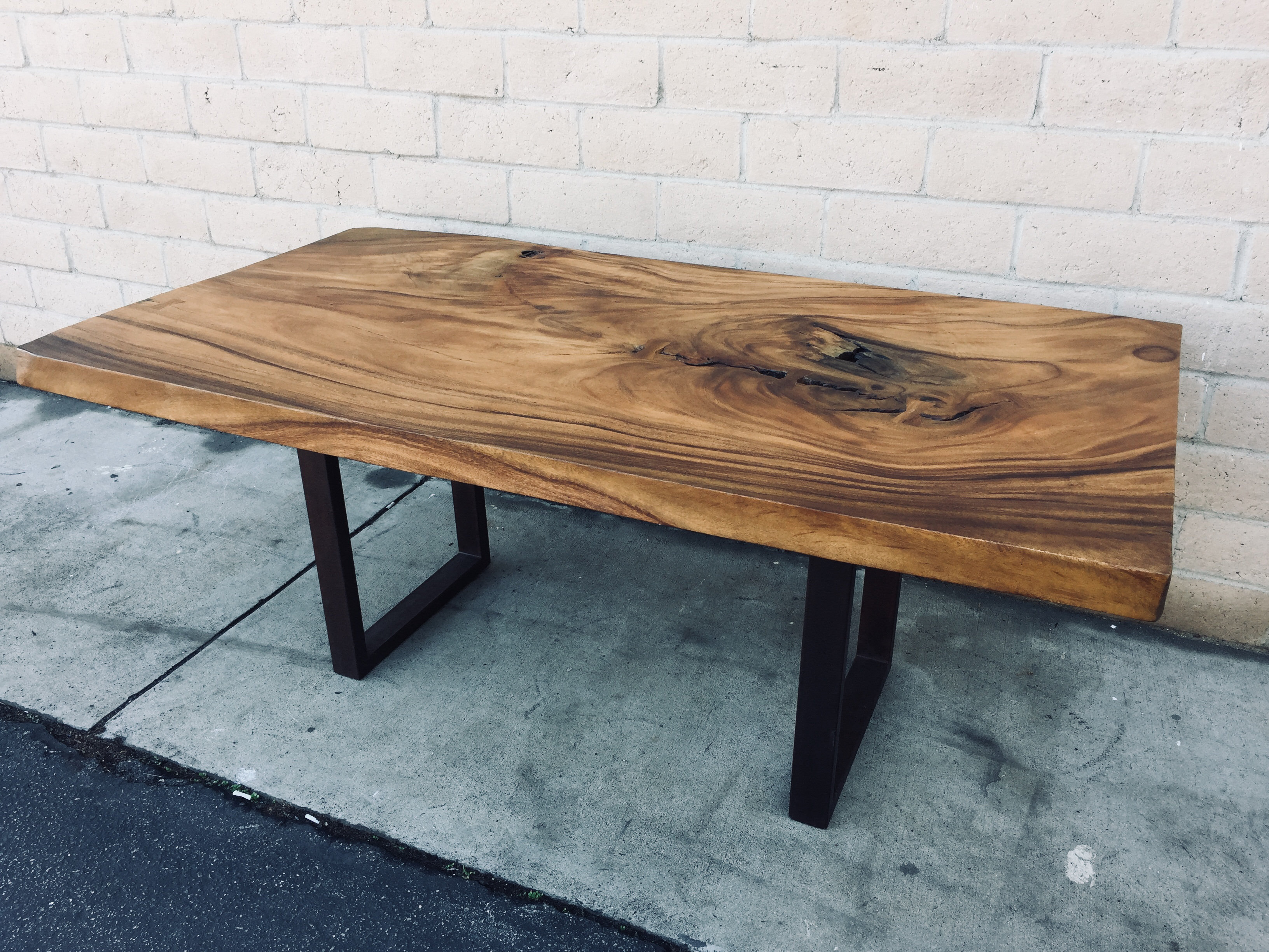 Natural Solid Wood Teak Dining Table Design Arm Chairs And ...