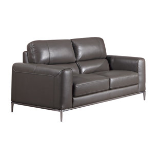Hennis Leather Loveseat by Orren Ellis
