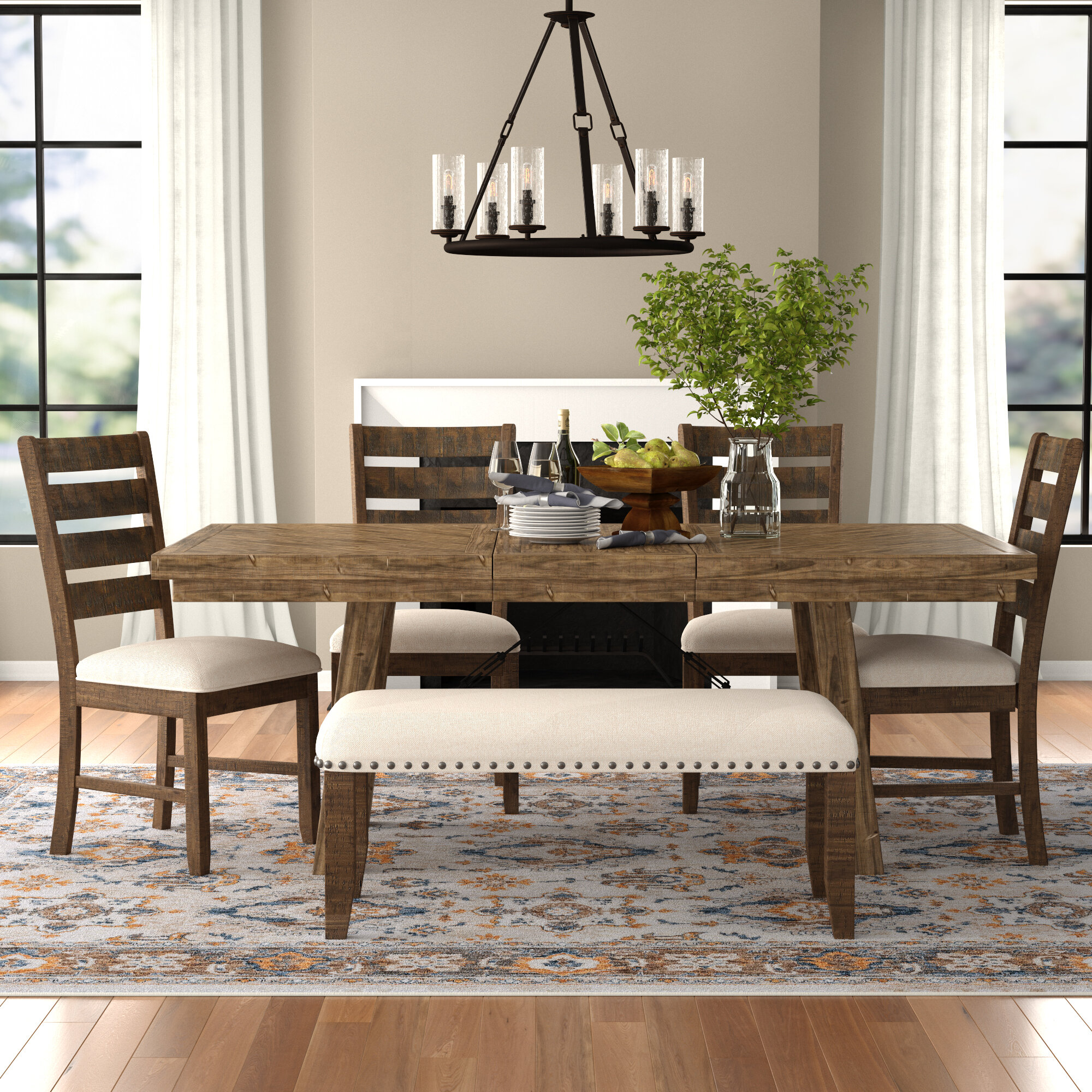 mid century modern rustic dining table