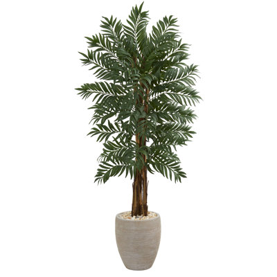 Bayou Breeze Fan Floor Palm Tree in Planter