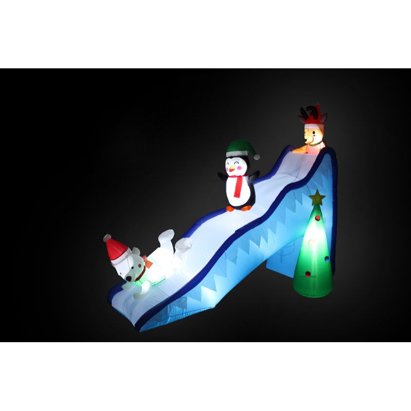 The Holiday Aisle 9 Foot Long Christmas Inflatable Trio Polar Bear