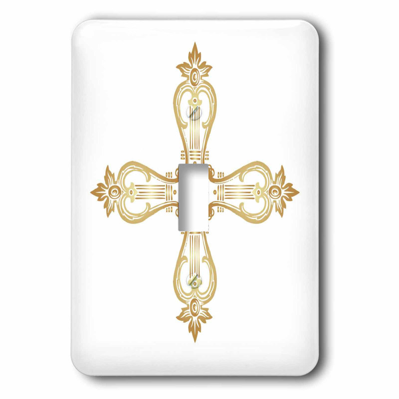 3drose Ornate Cross 1 Gang Toggle Light Switch Wall Plate Wayfair