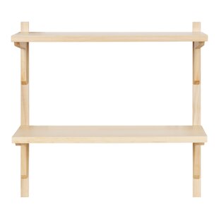 Mid Lion Wall Shelves Wooden Wall Shelf  Number of Shelves 3 Beige For Home 
