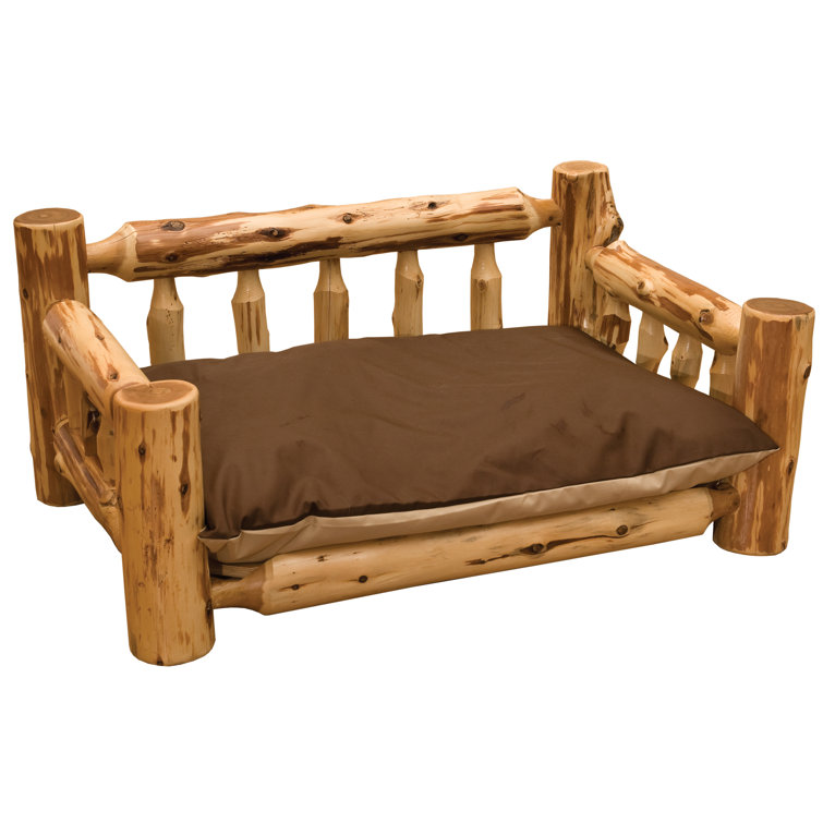 Fireside Lodge Traditional Cedar Log Dog Bed With Standard Mattress Wayfair