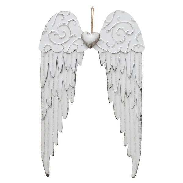 Wings of Protection Pair of 11 inch Aged Finish Wall Hanging Angel Wings 