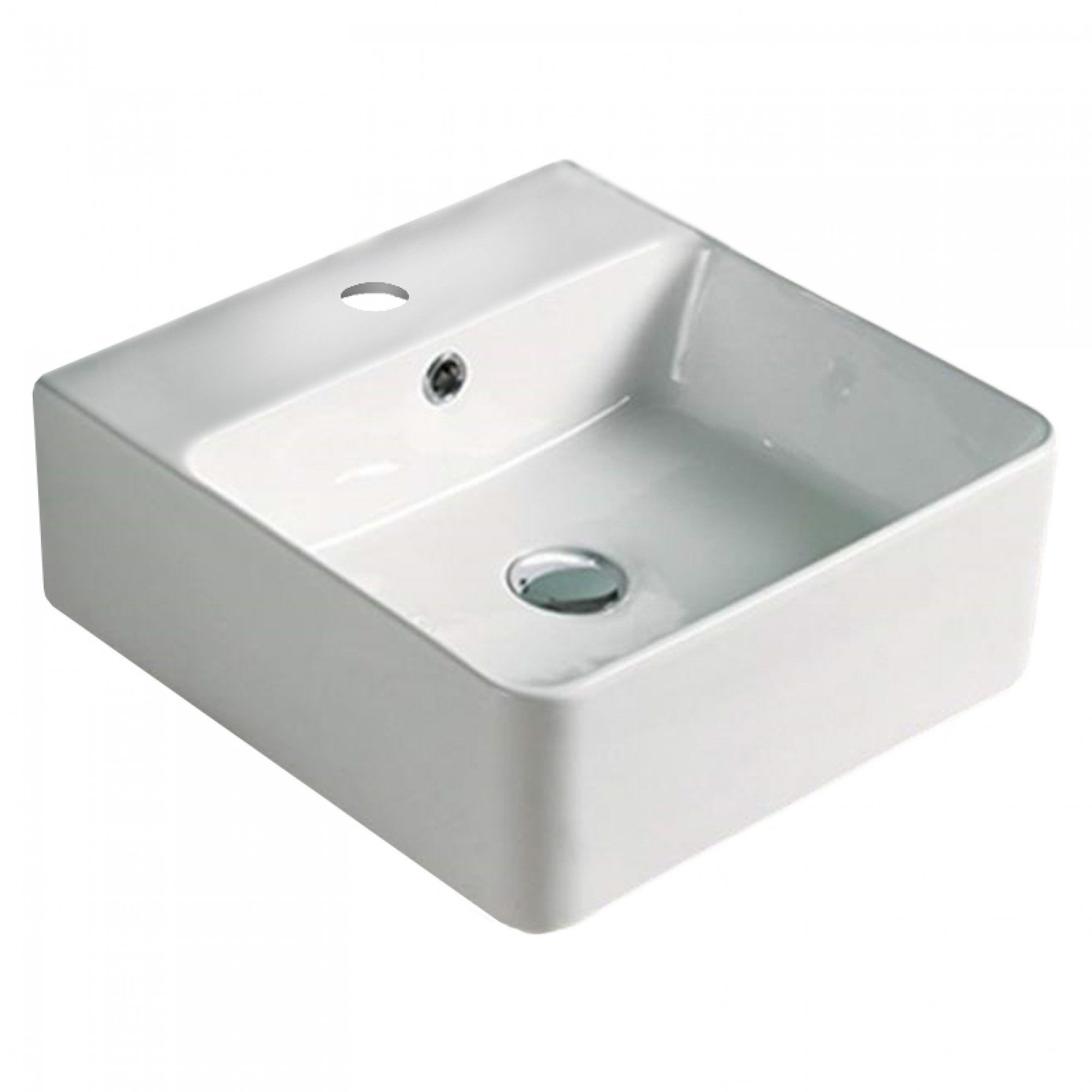 American Imaginations Above Counter For 1 Hole Center Drilling Ceramic Rectangular Vessel Bathroom Sink With Overflow Wayfair