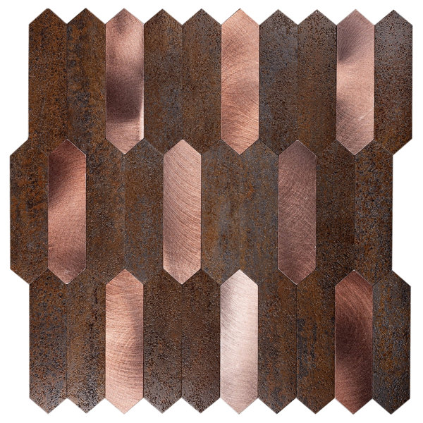 Apollo Tile Backsplash Tiles Sheet - 12" X 12" Metal Tile ...