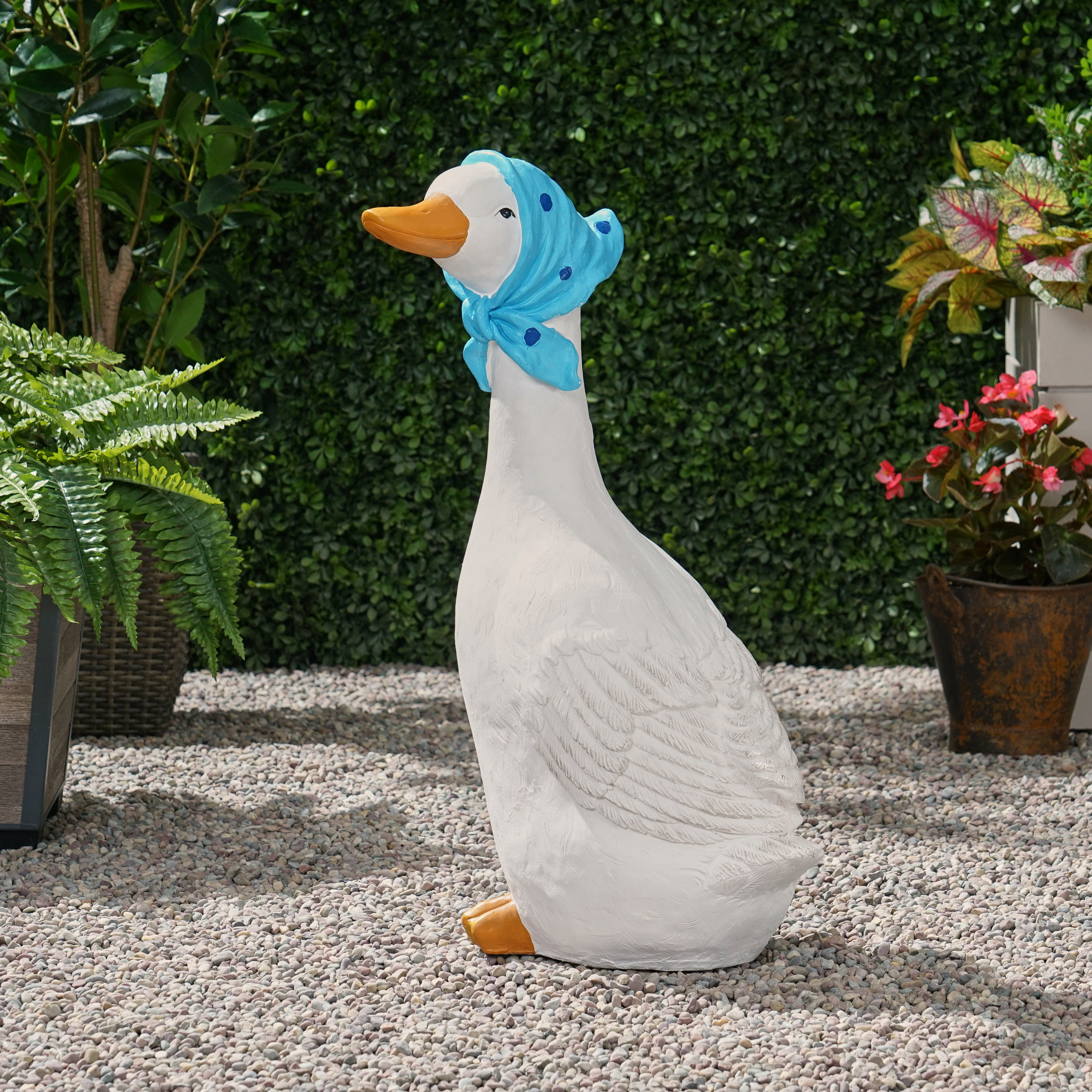 August Grove® Saragus Concrete Goose Statue Wayfair
