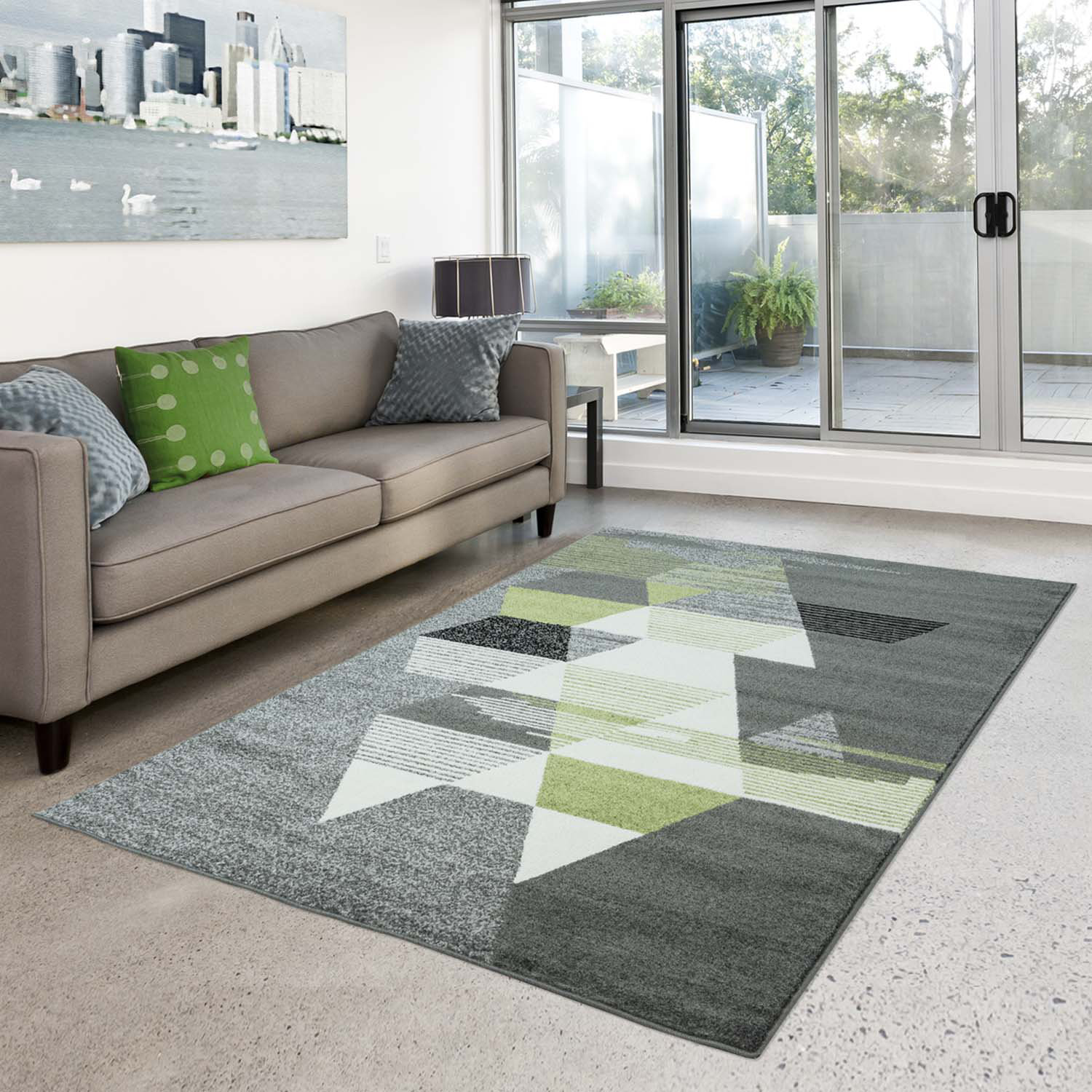 Wrought Studio Galusha Abstract Gray/Green Area Rug & Reviews Wayfair