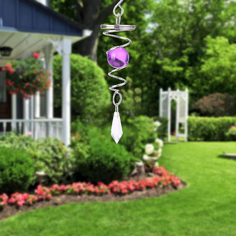 Hanging Wind Spinner Sun Catcher Spiral Tails Outdoor Garden Decor Home 