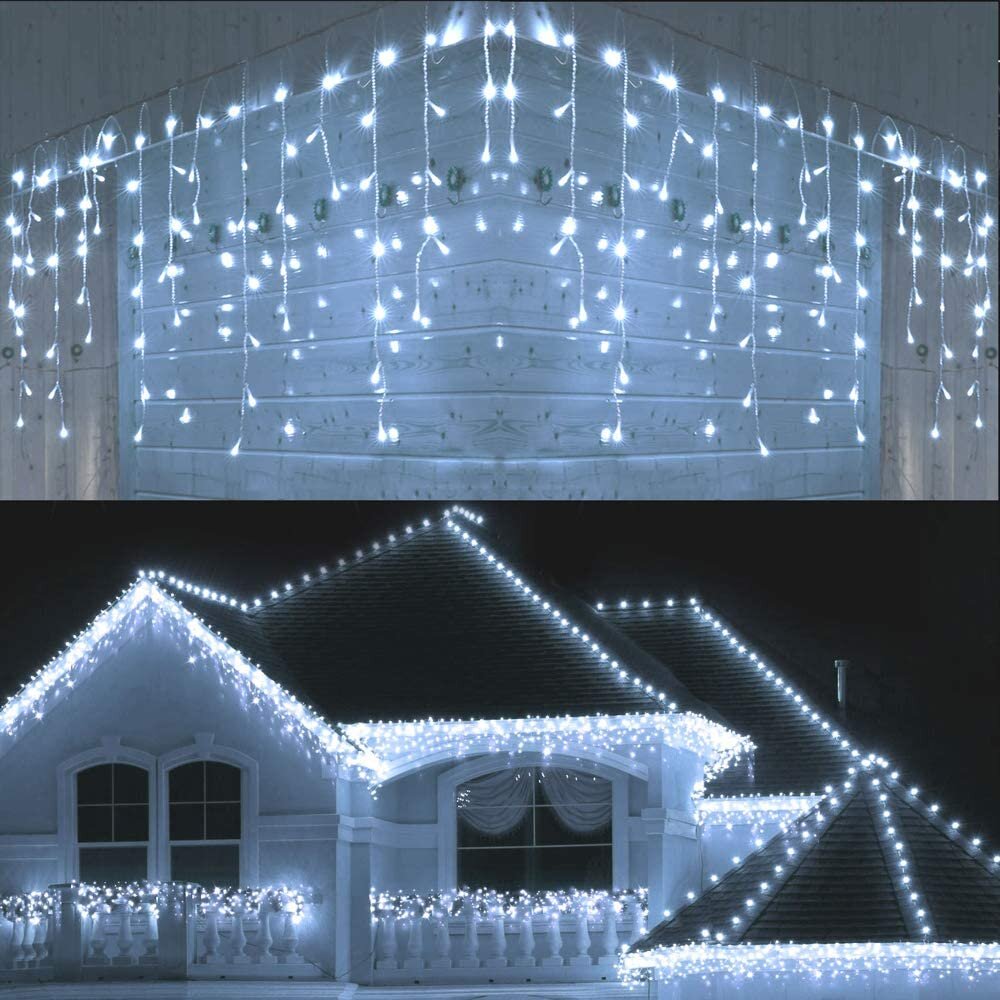 360 Blue Snowing Icicle Indoor Outdoor Christmas Lights With Ultra Bright LED