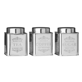 Kitchen Canisters Jars You Ll Love Wayfair Co Uk Chai 3 Piece Tea Coffee Sugar Stainless Steel Canister Set