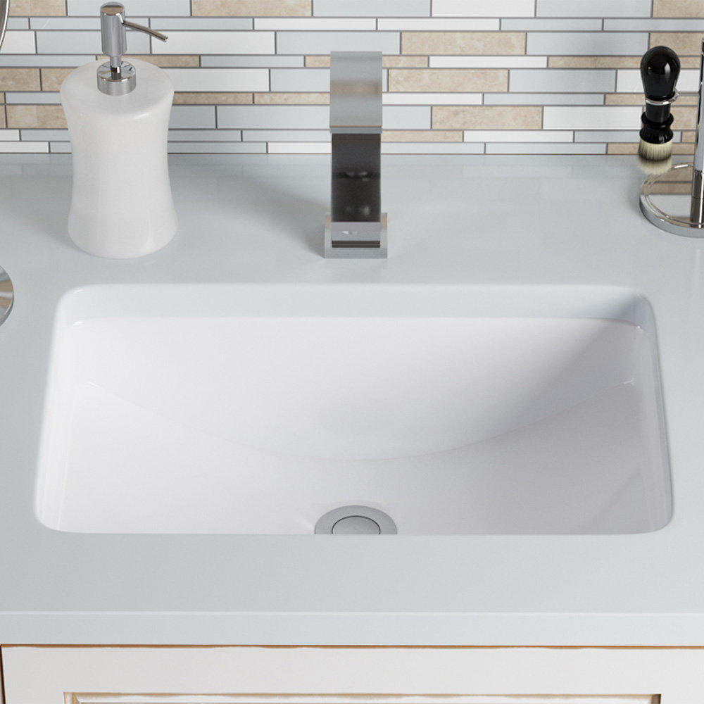 Mrdirect Vitreous China Rectangular Undermount Bathroom Sink With Overflow Reviews Wayfair