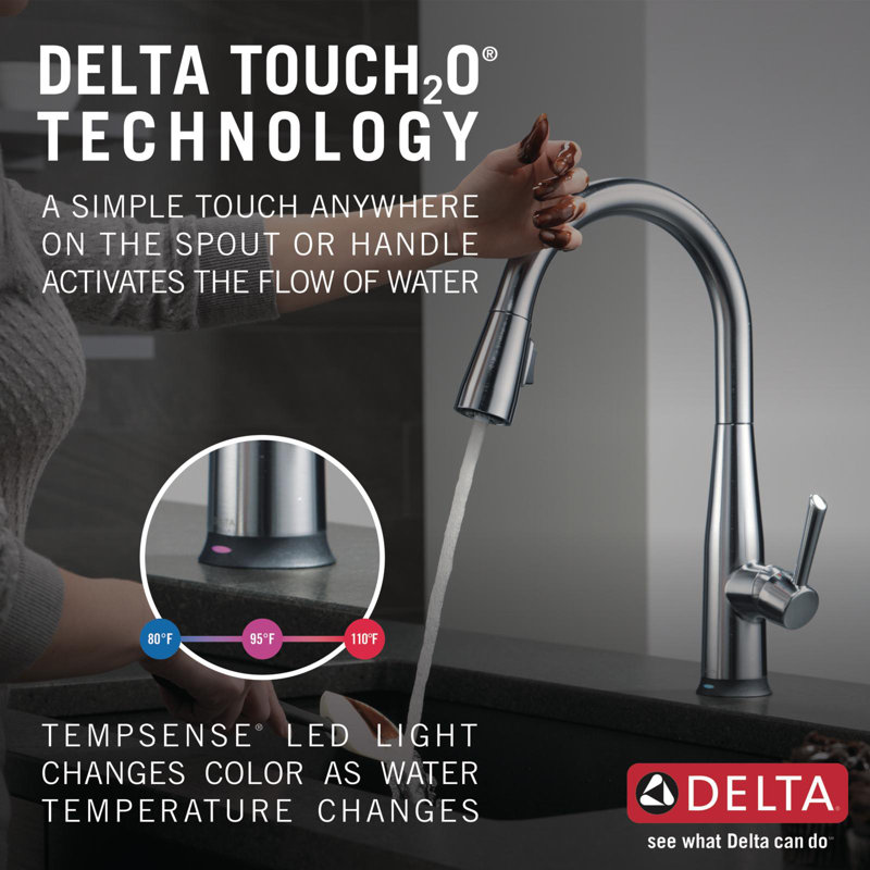 Delta Essa Pull Down Touch Single Handle Kitchen Faucet With Magnatite Docking And Touch2o Technology Reviews Wayfair Ca