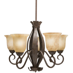 Go to store & view more images Crotts 5-Light Shaded Chandelier by Fleur De Lis Living