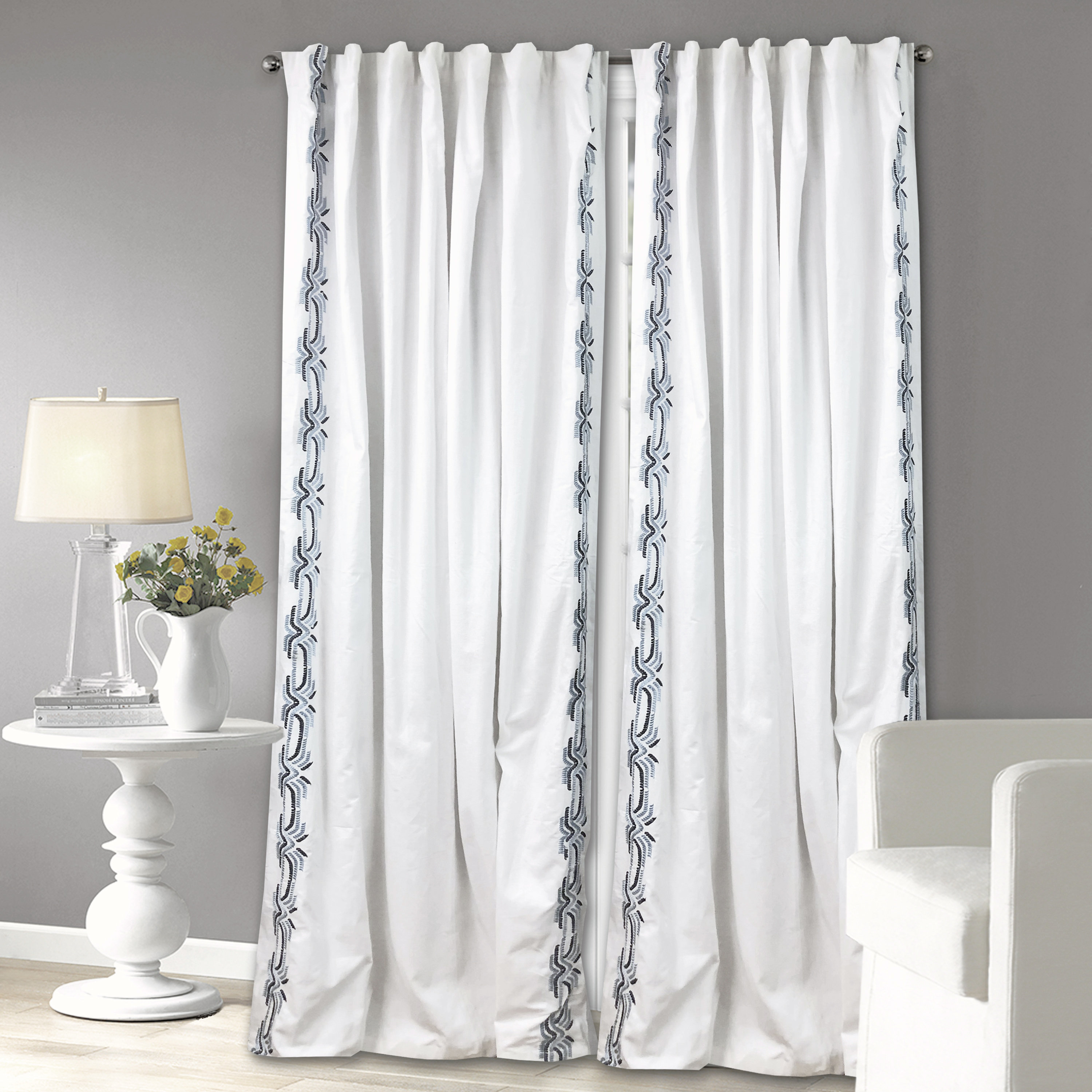 Alcott Hill Agostini Cotton Semi Sheer Rod Pocket Single Curtain