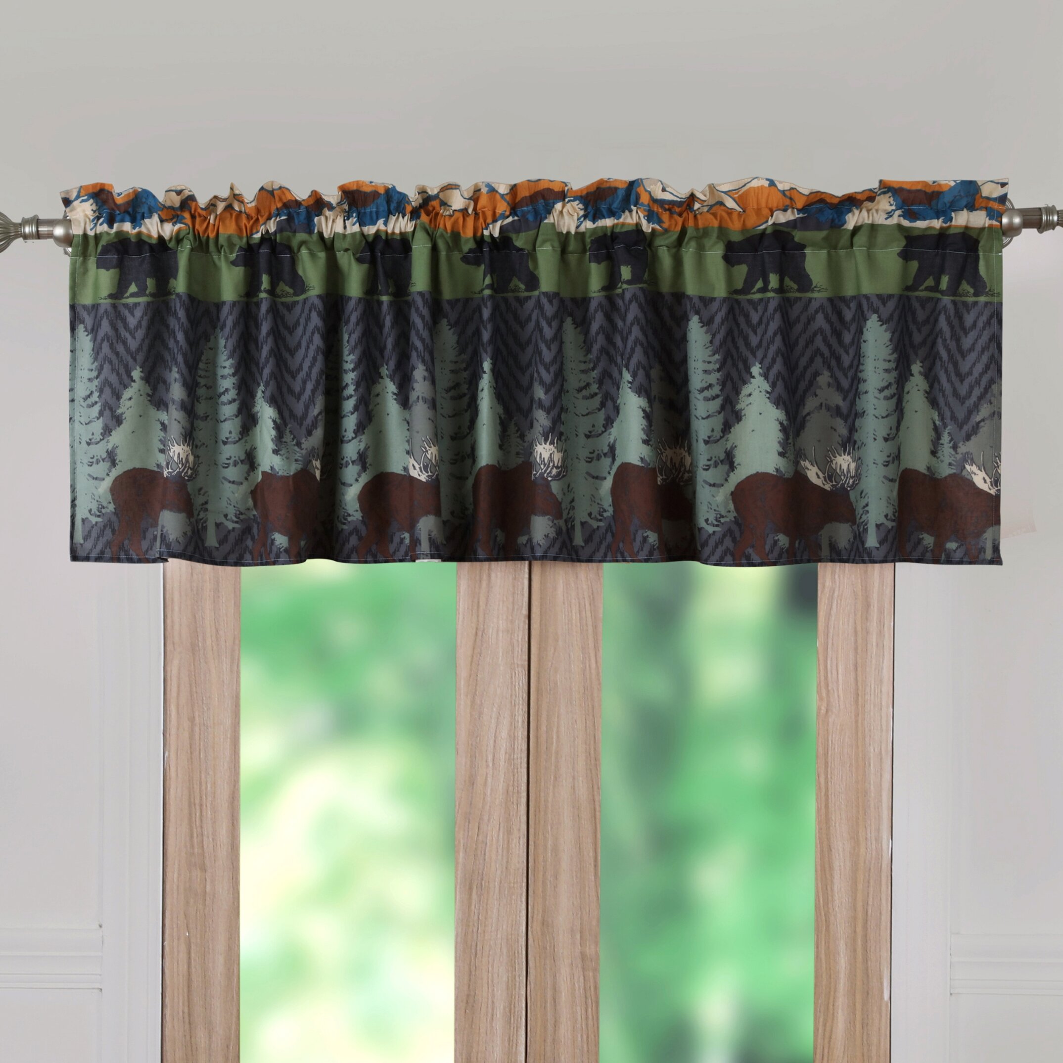 Millwood Pines Aslan Black Bear Lodge Window 84 Window Valance