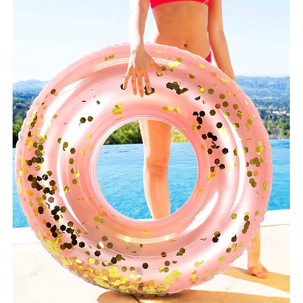 Giant GOLD RING Party Pool Beach Float INNER TUBE Lounge Raft Inflatable NEW