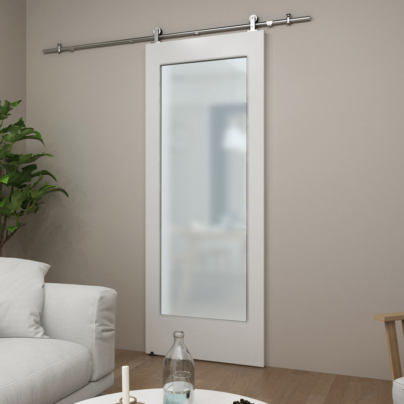 Colonial Elegance Glass Barn Door Without Installation Hardware