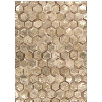 Abra Handwoven Cowhide Gold Area Rug Willa Arlo Interiors Rug Size